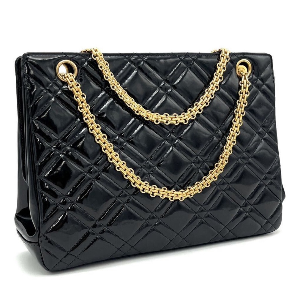 Authentic CHANEL Coco Mark Enamel Patent crossbody/hand Bag  with COA
